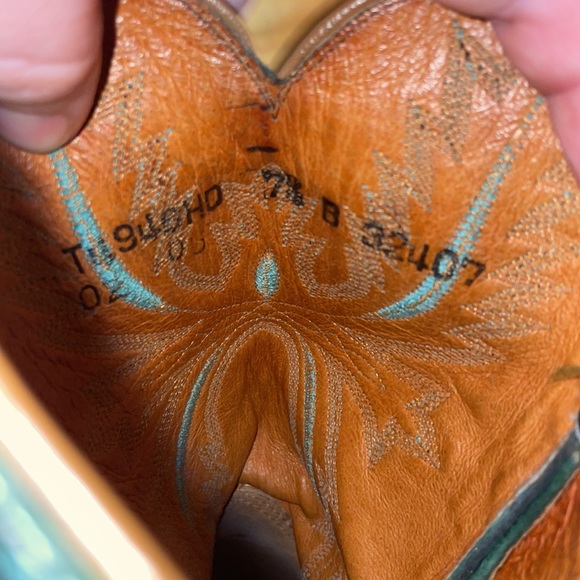 Lucchese Turquoise and Brown Boots - Picture 5 of 6